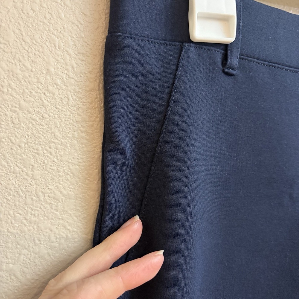 Quince Ultra-Stretch Ponte Bootcut Pants Size M Navy Blue Workwear Office - Picture 2 of 5